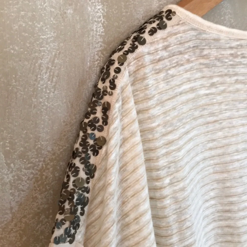 🥶😀Sundance - Linen & Silk Sequin & Stud Accents - L - Picture 4 of 6